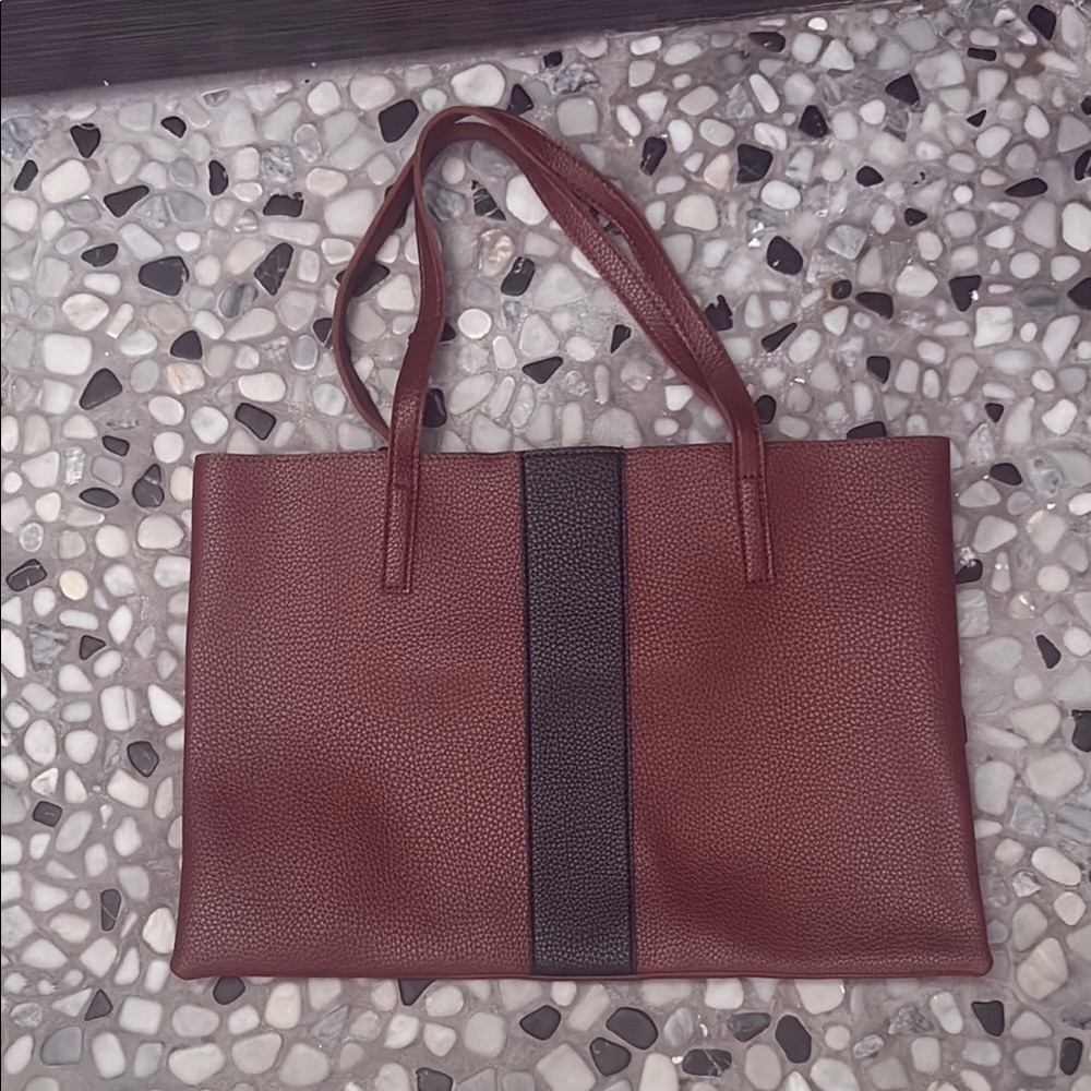 Vince Camuto Chic Brown Leather Tote Bag